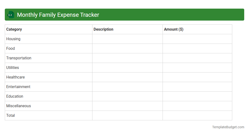 Monthly Family Expense Tracker