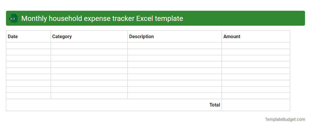 Monthly household expense tracker Excel template