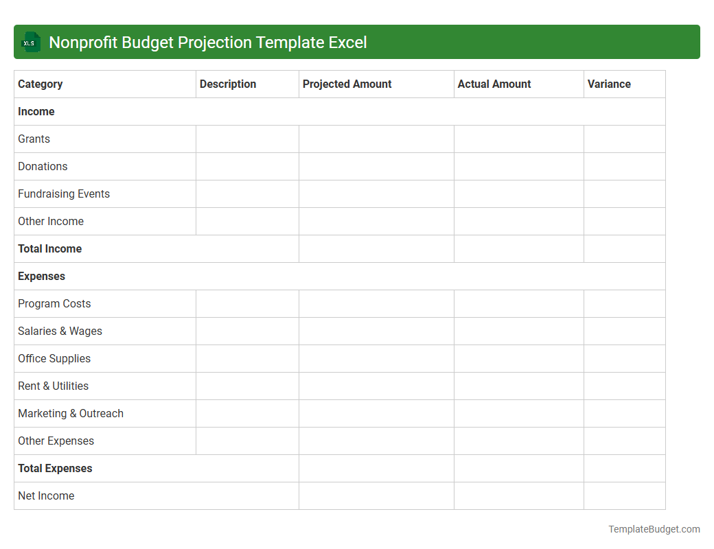 Nonprofit Budget Projection Template Excel