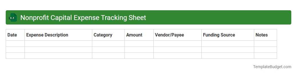 Nonprofit Capital Expense Tracking Sheet