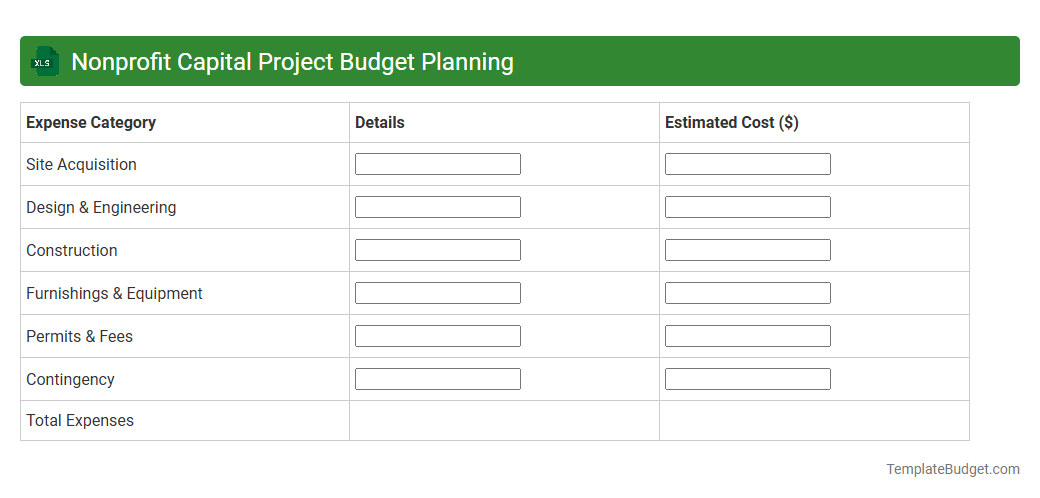 Nonprofit Capital Project Budget Planning
