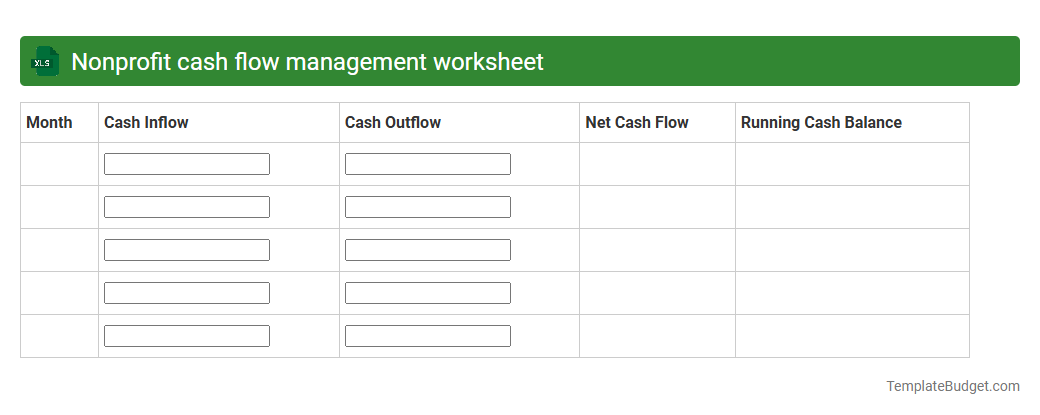 Nonprofit cash flow management worksheet