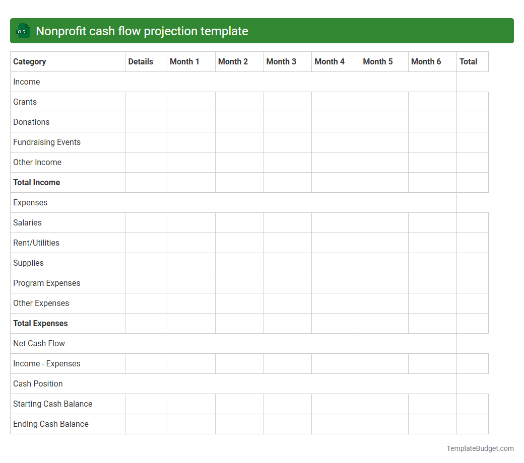 Nonprofit cash flow projection template
