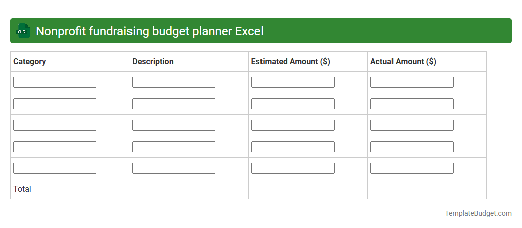 Nonprofit fundraising budget planner Excel