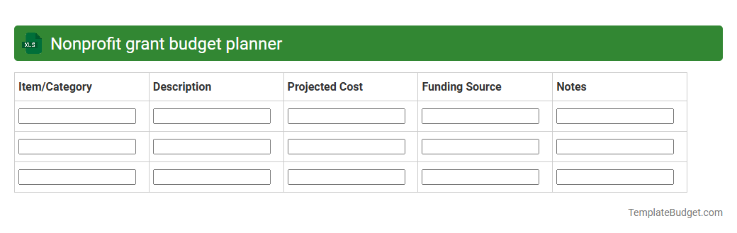 Nonprofit grant budget planner