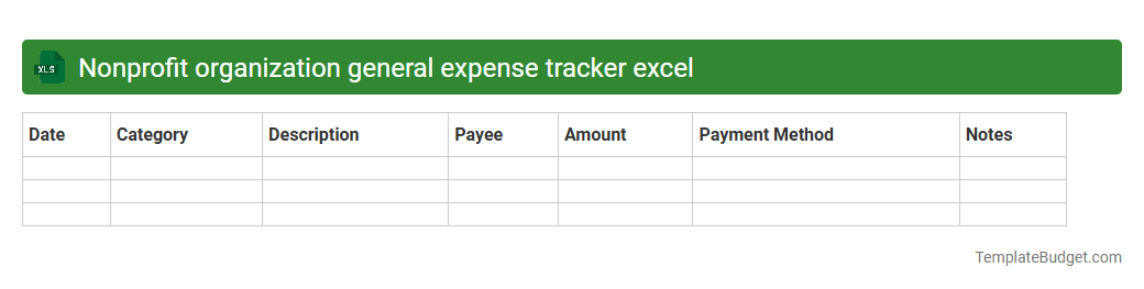 Nonprofit organization general expense tracker excel