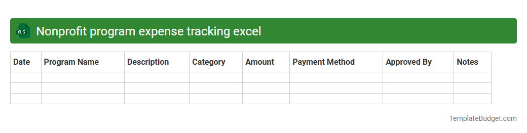 Nonprofit program expense tracking excel
