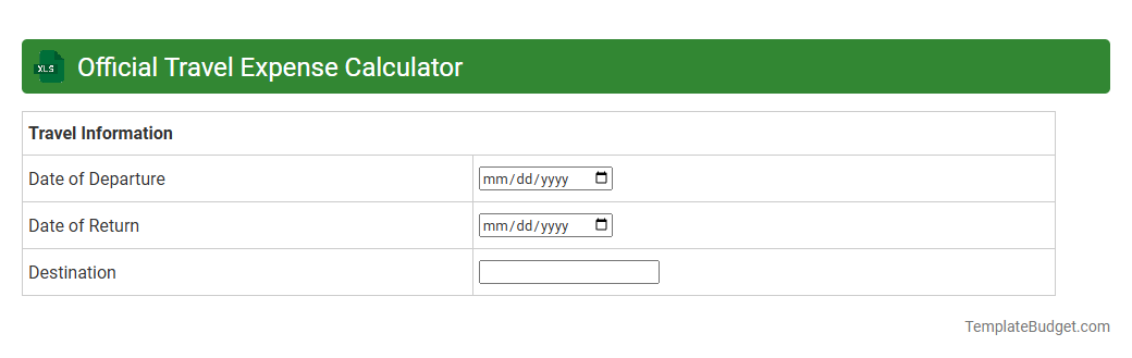 Official Travel Expense Calculator