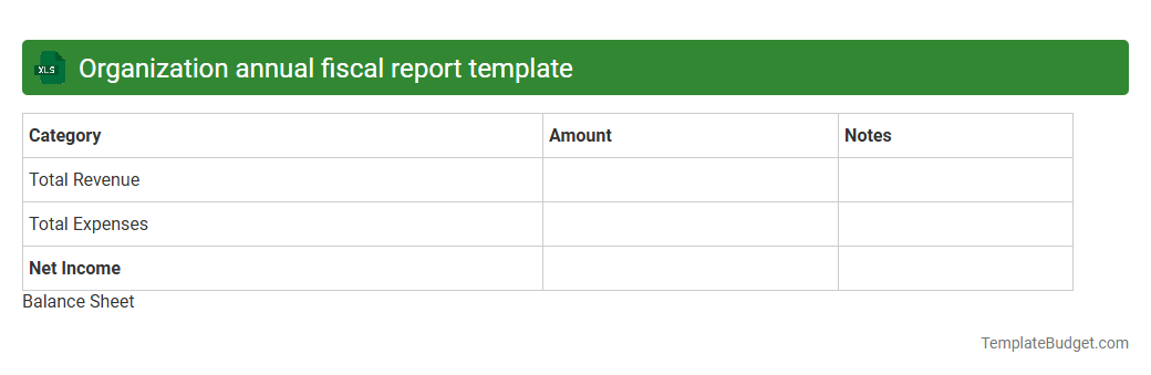 Organization annual fiscal report template