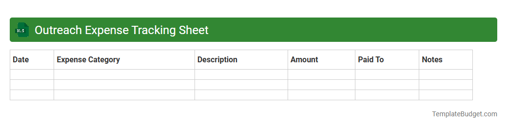Outreach Expense Tracking Sheet