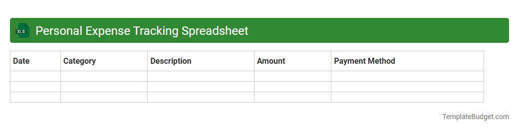 Personal Expense Tracking Spreadsheet
