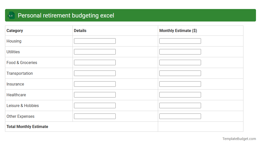 Personal retirement budgeting excel