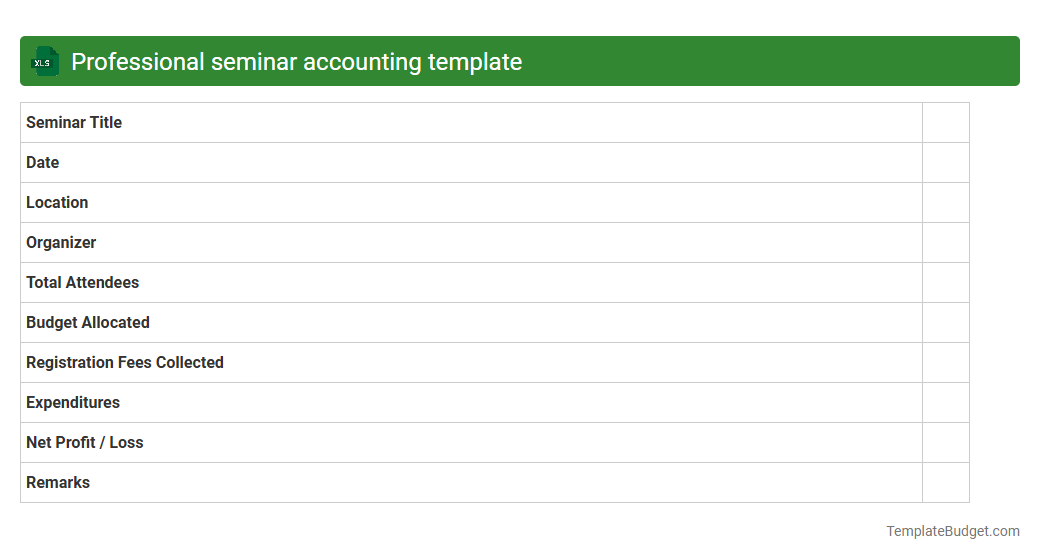 Professional seminar accounting template