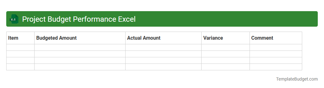 Project Budget Performance Excel