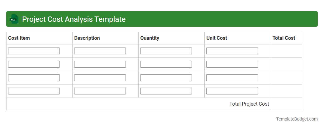 Project Cost Analysis Template