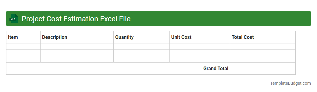 Project Cost Estimation Excel File