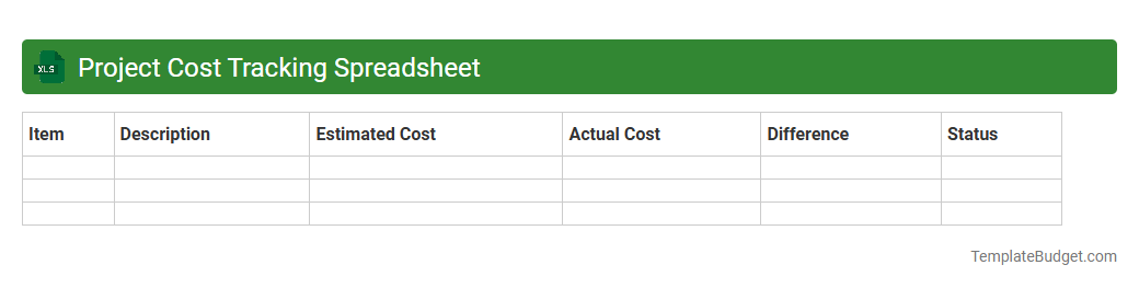 Project Cost Tracking Spreadsheet