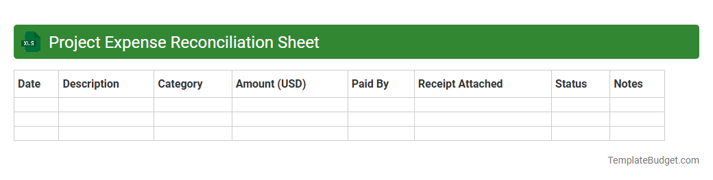 Project Expense Reconciliation Sheet