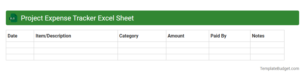 Project Expense Tracker Excel Sheet
