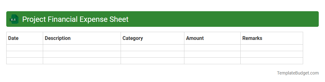 Project Financial Expense Sheet