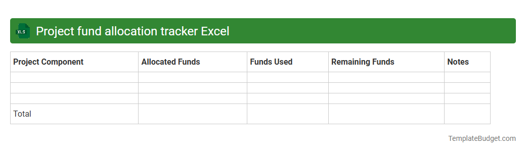 Project fund allocation tracker Excel