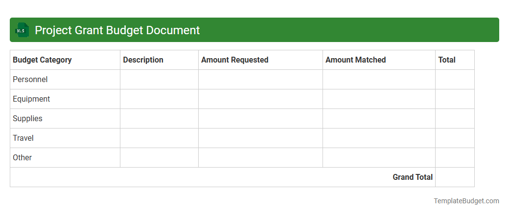Project Grant Budget Document