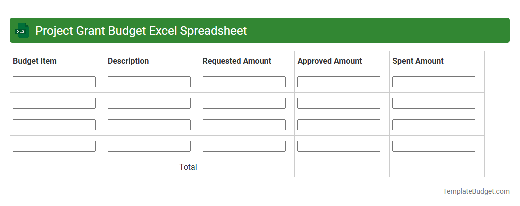 Project Grant Budget Excel Spreadsheet