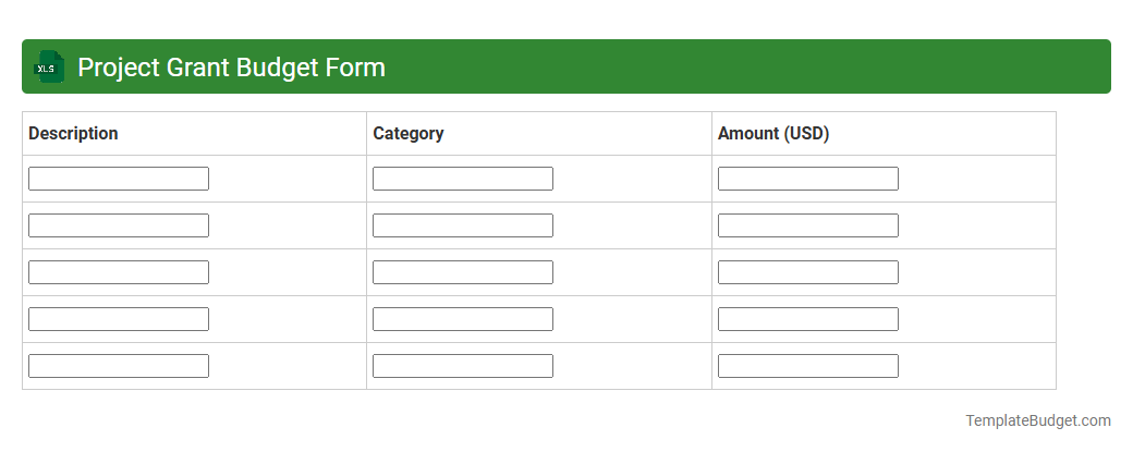 Project Grant Budget Form