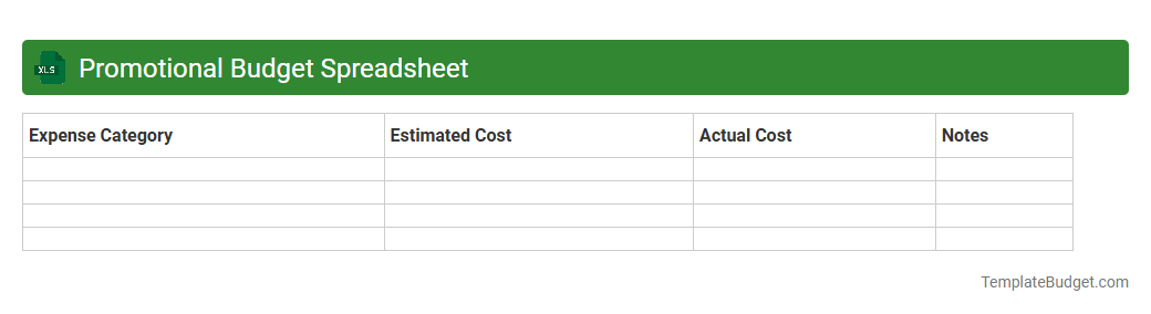 Promotional Budget Spreadsheet