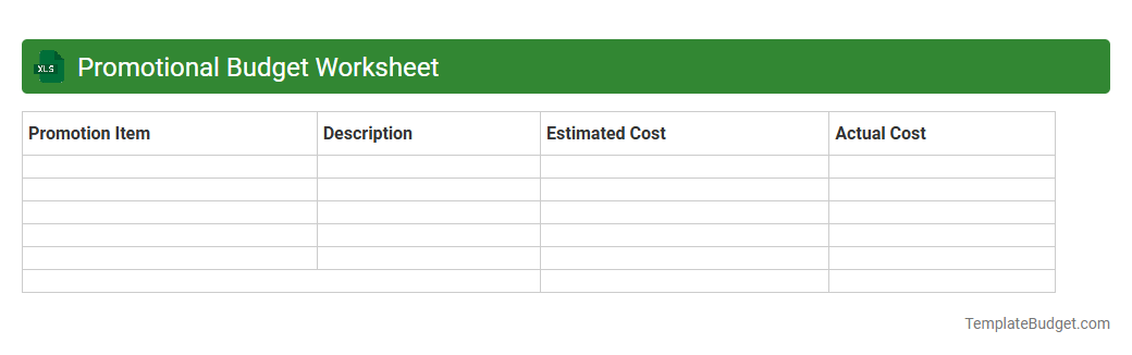 Promotional Budget Worksheet