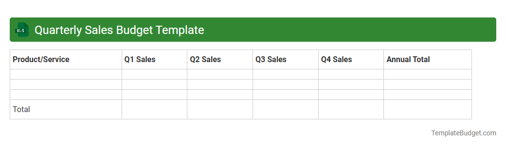 Quarterly Sales Budget Template