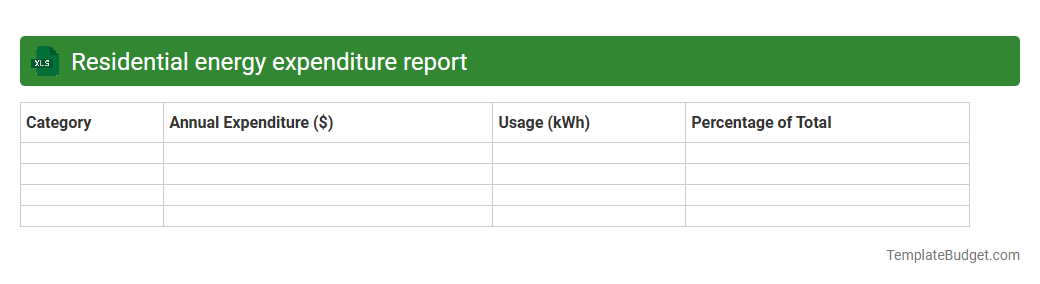 Residential energy expenditure report