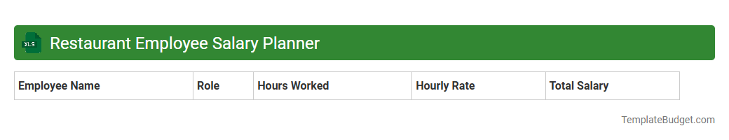 Restaurant Employee Salary Planner