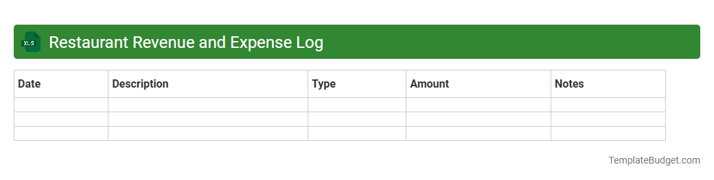 Restaurant Revenue and Expense Log