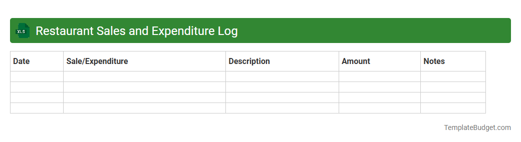Restaurant Sales and Expenditure Log