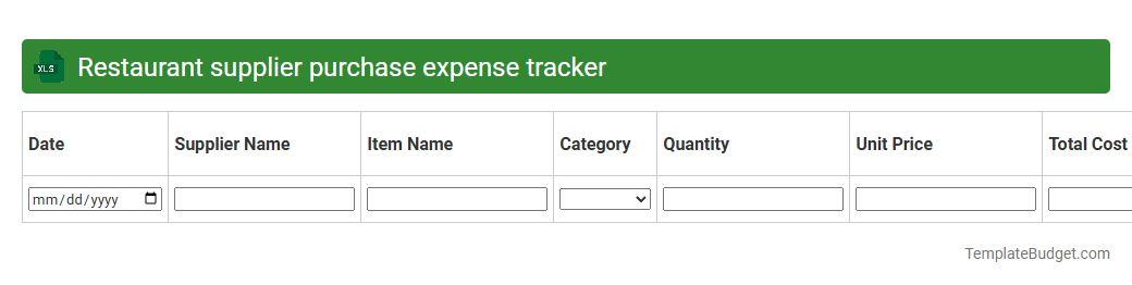 Restaurant supplier purchase expense tracker