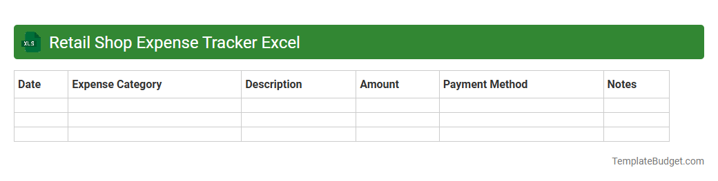 Retail Shop Expense Tracker Excel