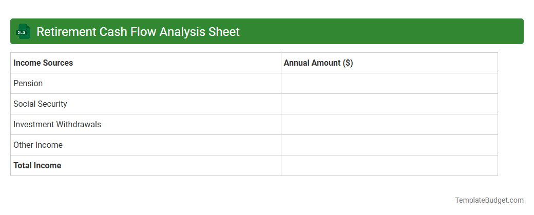 Retirement Cash Flow Analysis Sheet