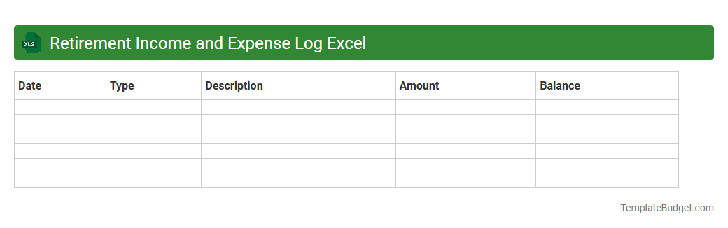 Retirement Income and Expense Log Excel