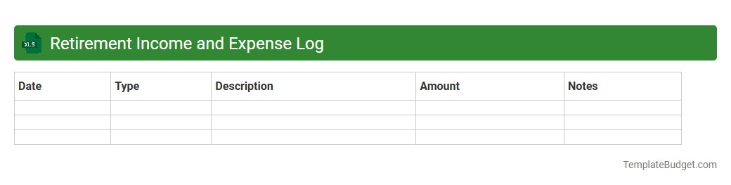 Retirement Income and Expense Log