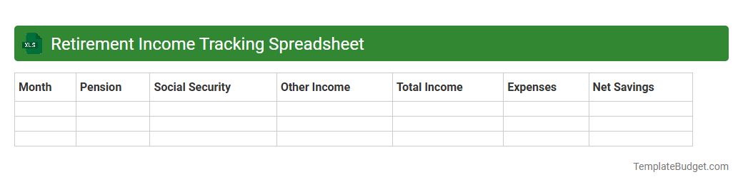 Retirement Income Tracking Spreadsheet