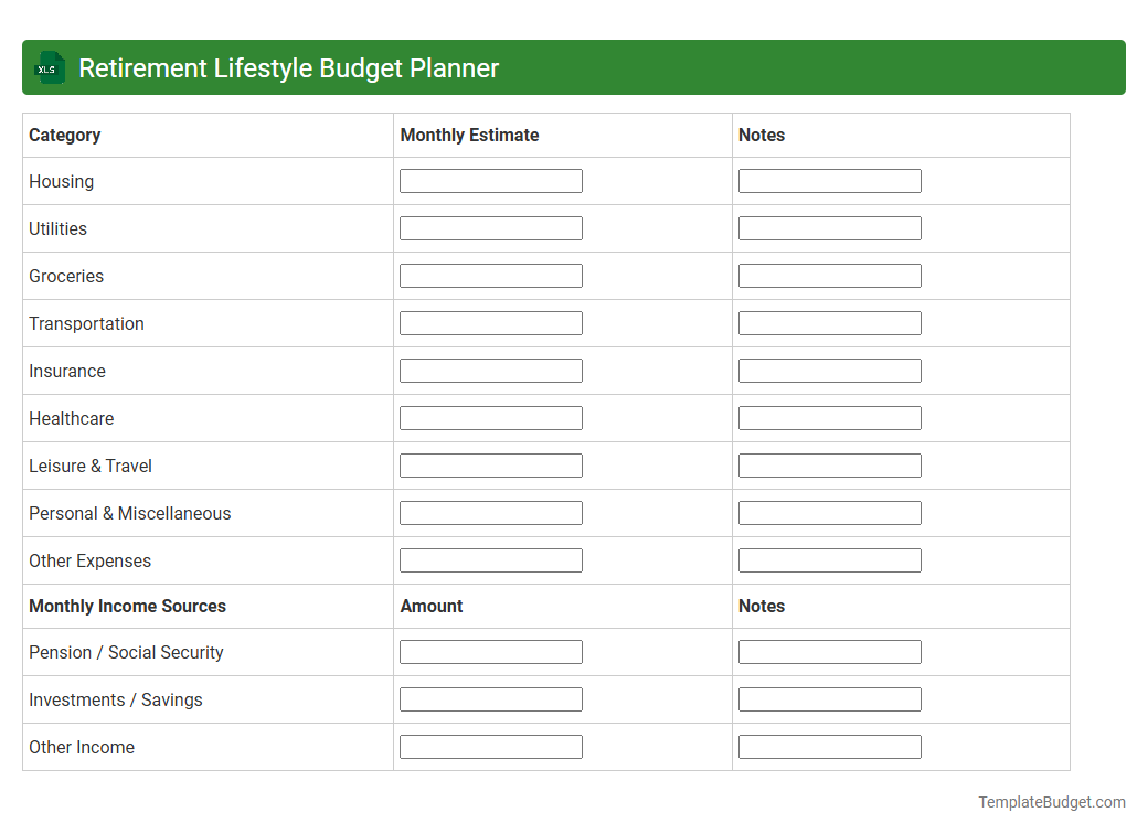 Retirement Lifestyle Budget Planner