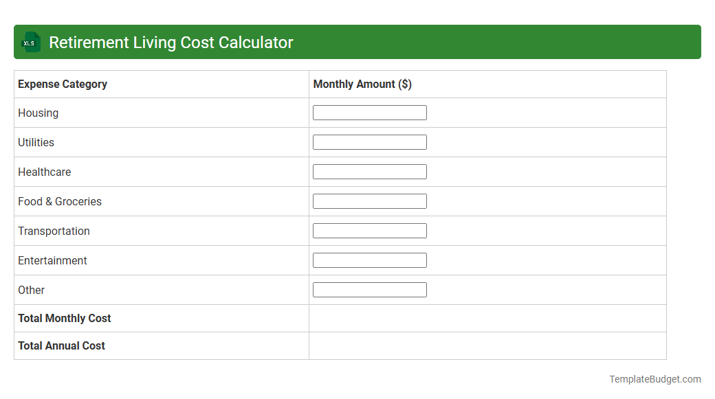 Retirement Living Cost Calculator