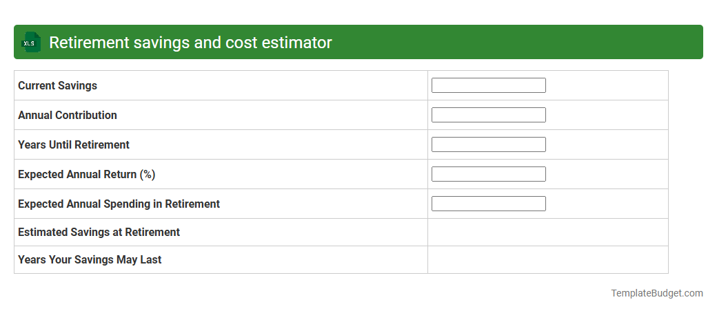 Retirement savings and cost estimator