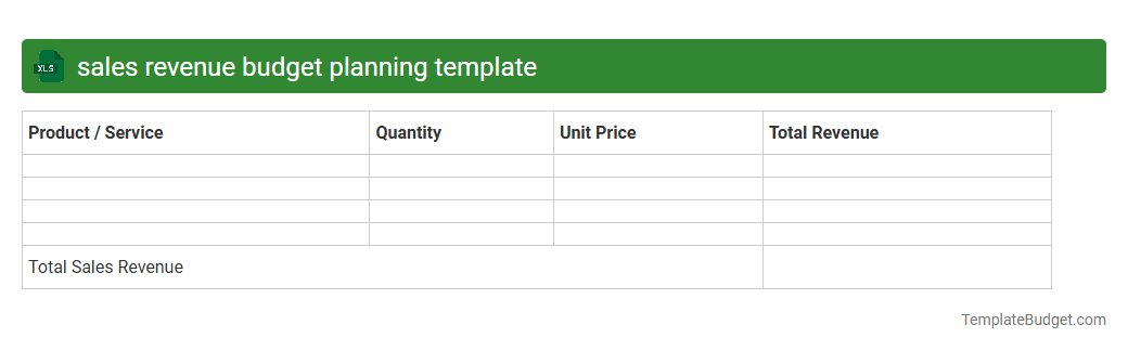 sales revenue budget planning template
