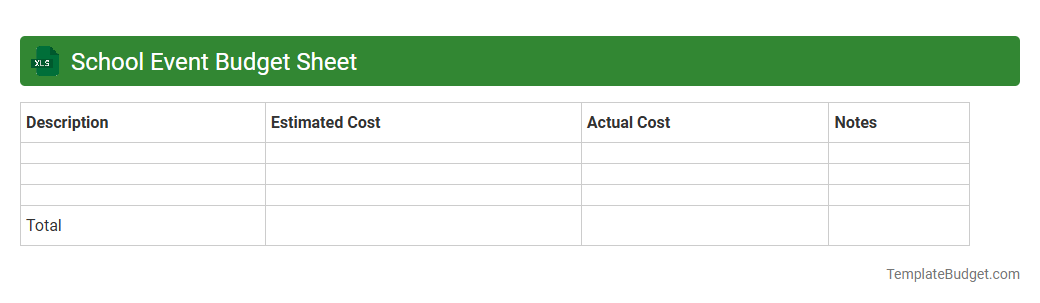 School Event Budget Sheet