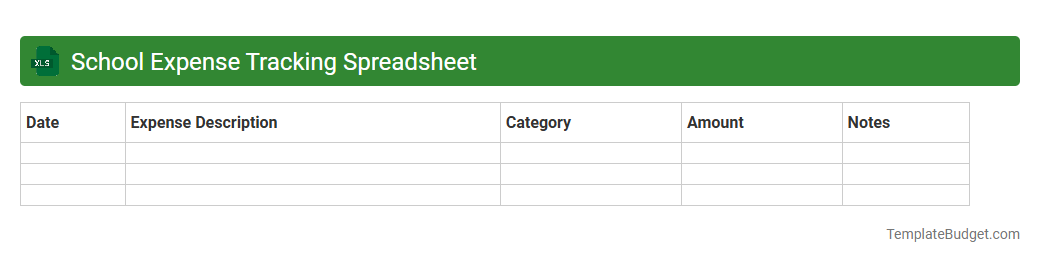 School Expense Tracking Spreadsheet