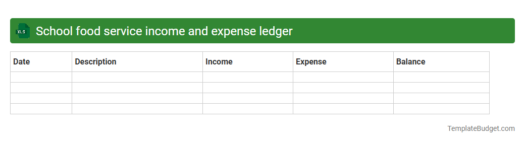 School food service income and expense ledger