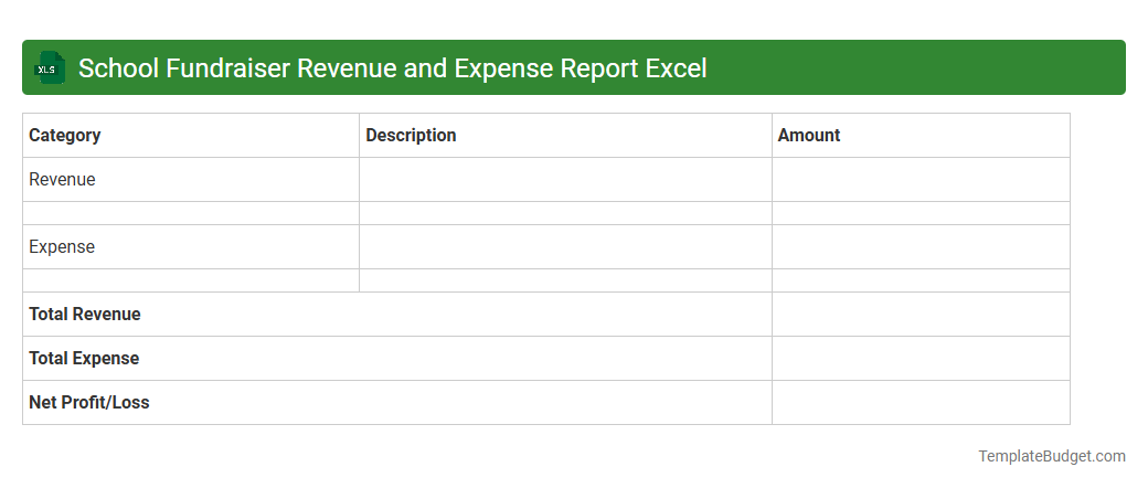 School Fundraiser Revenue and Expense Report Excel