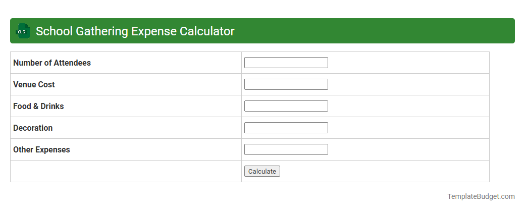 School Gathering Expense Calculator